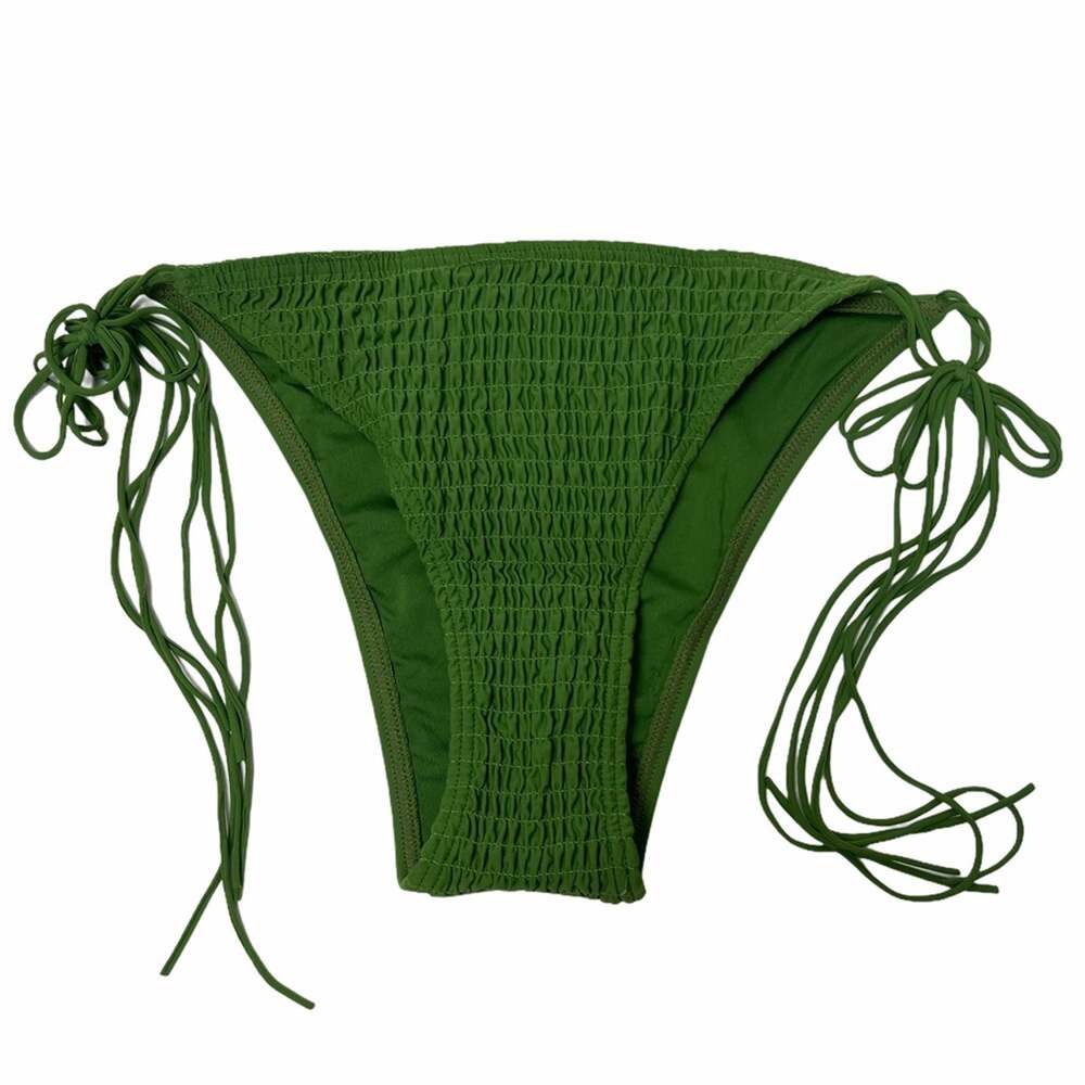 Minkpink Lush Shirred Tassle Swim Bottom Green M
